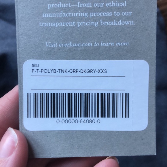 Charcoal grey Everlane perform tank. Xxs - Picture 2 of 3